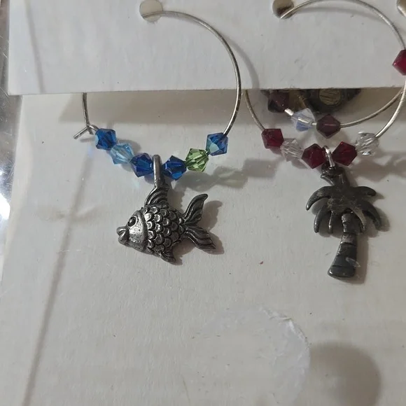 "Fine Wining" Silver Wine Charms with Swarovski Crystals And Summer Charmsđź’«NWT - Picture 2 of 5